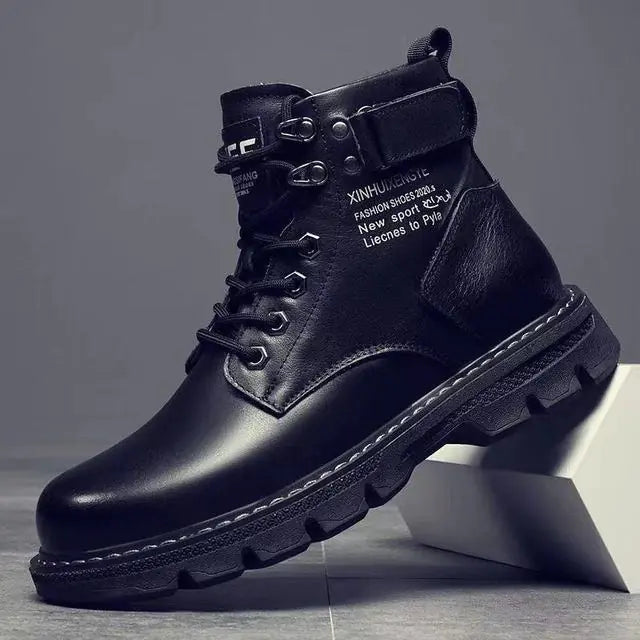 Leather Shoes  High Top Fashion Winter Boots