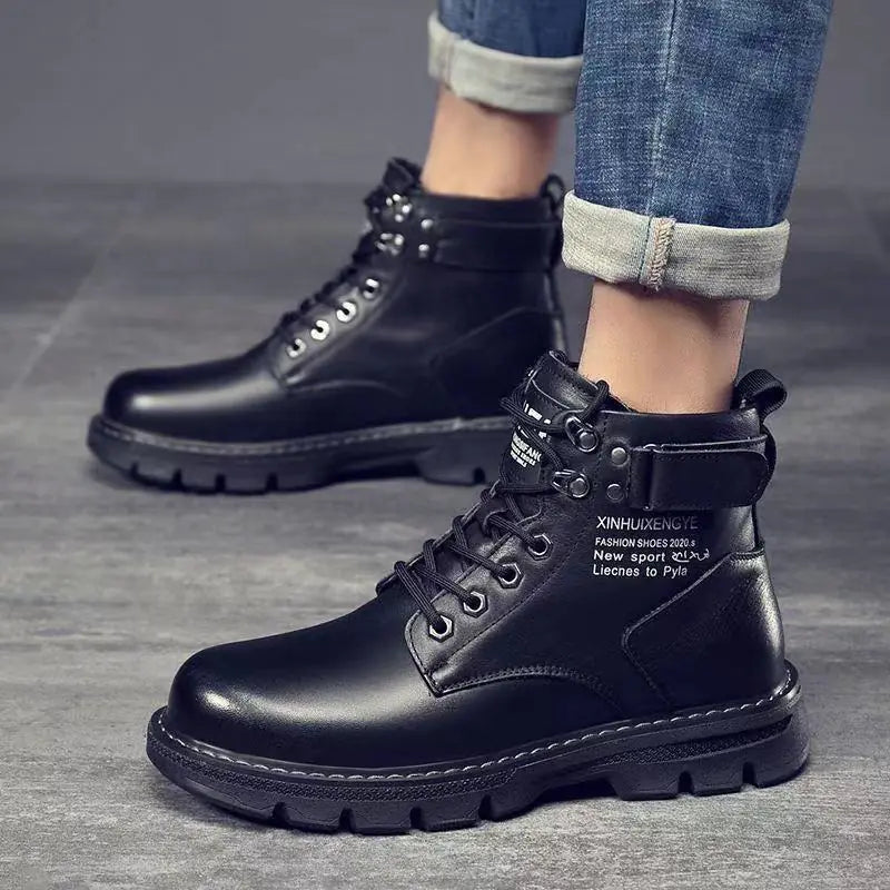 Leather Shoes  High Top Fashion Winter Boots