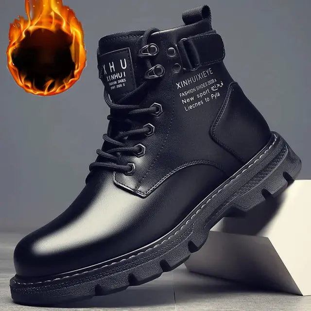 Leather Shoes  High Top Fashion Winter Boots