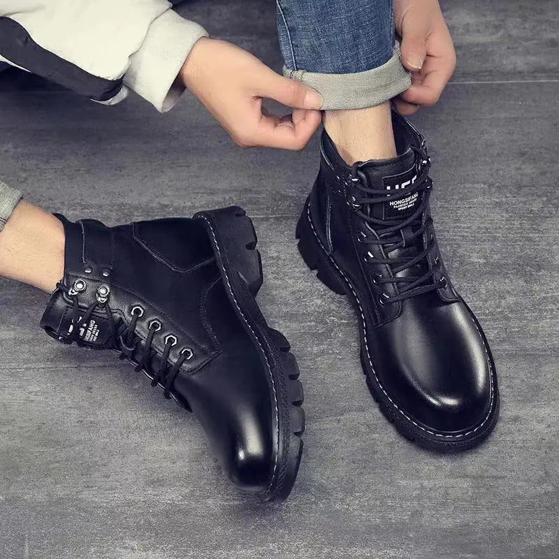 Leather Shoes  High Top Fashion Winter Boots