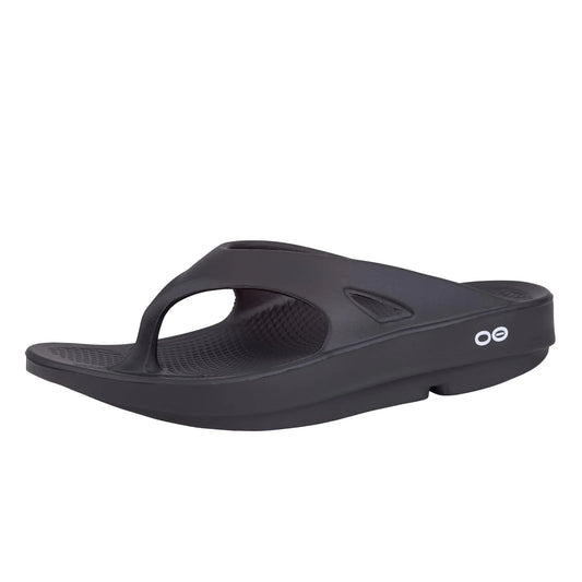 OOFOS OOriginal Sandal - Lightweight Recovery Footwear - Reduces Stress on Feet, Joints & Back - Machine Washable 7 Women/5 Men Black