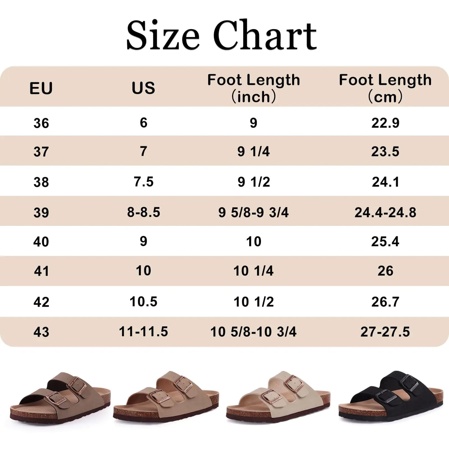 Women's Cork Footbed Slide Sandal, Comfortable Summer Beach Sandals with Adjustable Buckle 7.5 Stone